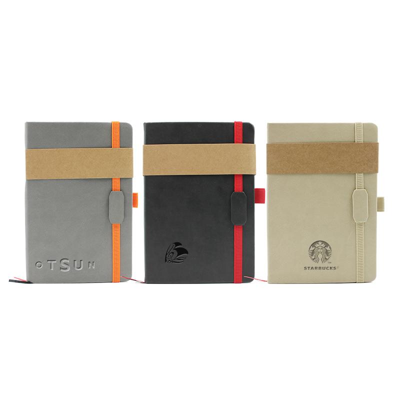 Business Notebook With Pu Leather Cover And Coloured Elastic Band Closure One Dollar Only