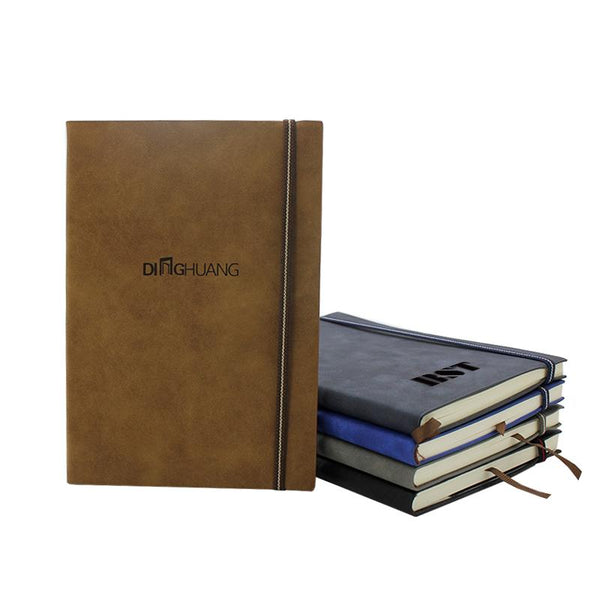 Business Paperback Notebook With  Pu Leather Cover And Elastic Band Closure