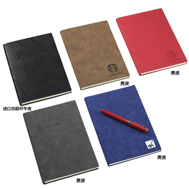 Business Paperback Notebook With Imitation Leather Cover And Diagonal Line Pattern One Dollar Only