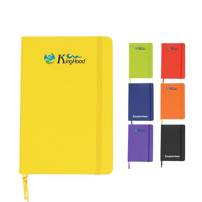 A5 Notebook with Elastic Band and Ribbon Bookmark One Dollar Only