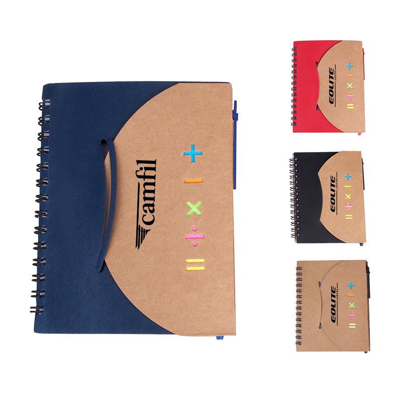 Kraft Paper Notebook Set With Mathematical Symbol Design One Dollar Only
