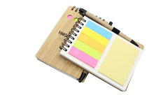 Notepad Set With Spiral-Bound Bamboo Cover One Dollar Only