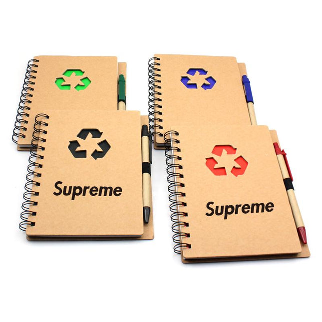 Notebook With Recycling Symbol On Kraft Paper Cover One Dollar Only