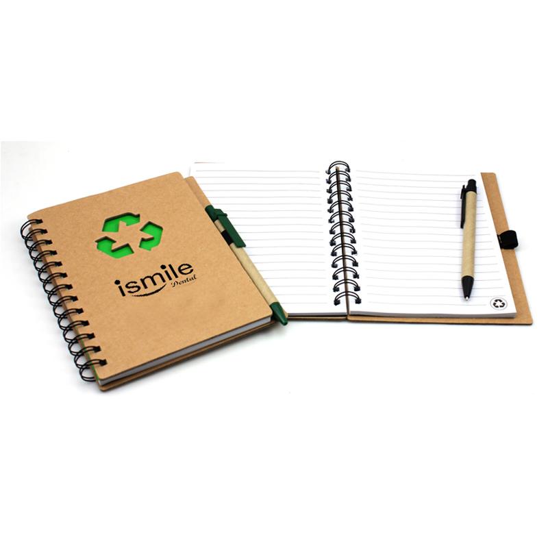 Notebook With Recycling Symbol On Kraft Paper Cover – One Dollar Only