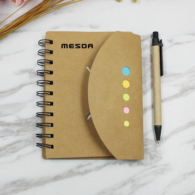 Notebook With Kraft Paper Cover And Curved Flap Closure One Dollar Only