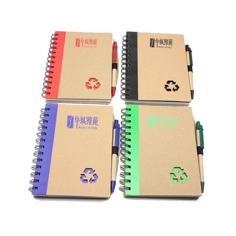 Notebook Set With Recycling Symbol Cutout On Cover One Dollar Only