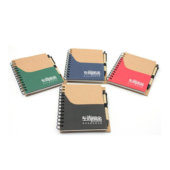 Notebook Set With Coloured Pocket On Kraft Paper Cover One Dollar Only