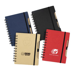 Spiral-bound Recycle Notebook with Pen and Elastic Band One Dollar Only