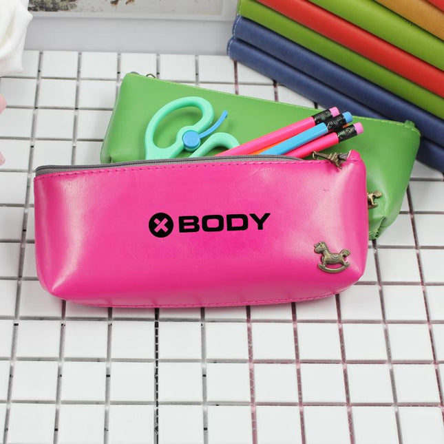 Pu Leather Pencil Case With Vintage Rocking Horse One Dollar Only