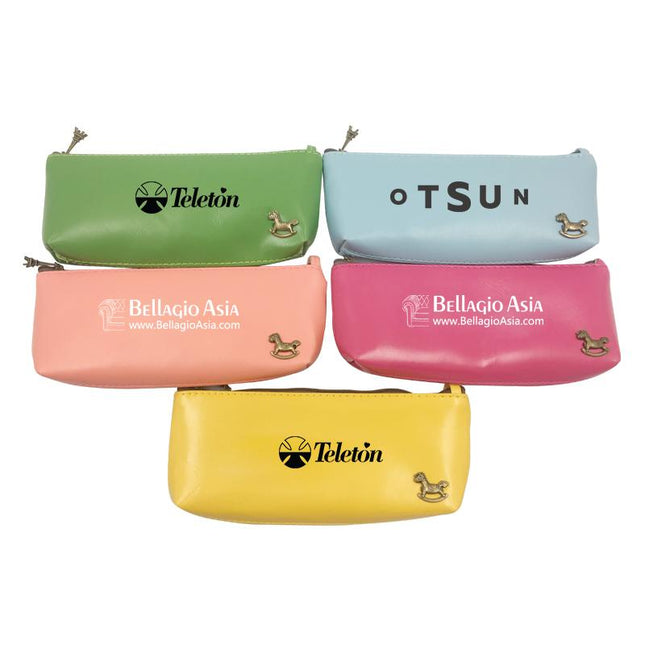 Pu Leather Pencil Case With Vintage Rocking Horse One Dollar Only