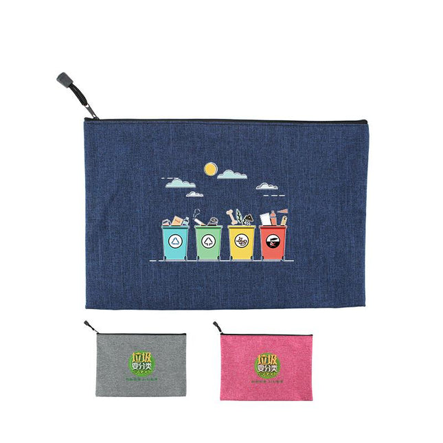 Medium Distressed Fabric Zip Pencil Case IWG FC One Dollar Only