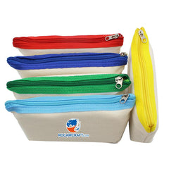 Canvas Pencil Case with Coloured Zip One Dollar Only