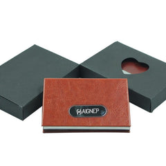 Stainless Steel Business Name Card Flip-Open Holder With Rounded Metal Plate On Cover One Dollar Only