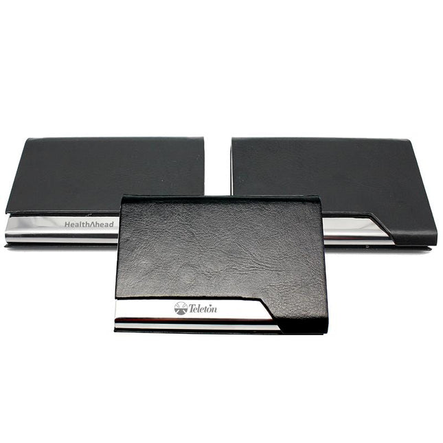 Metal Name Card Holder With Black Cover One Dollar Only