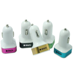 Dual-Port Car Charger With Coloured Metal Edge One Dollar Only