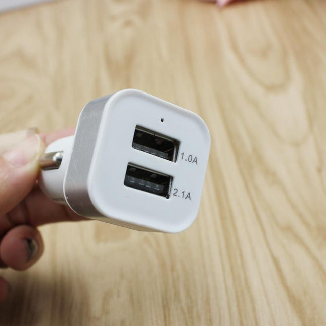 Dual-Port Car Charger With Coloured Metal Edge One Dollar Only