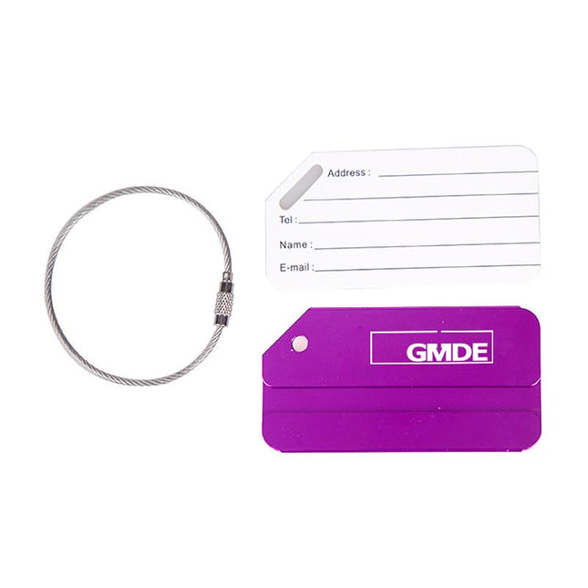 Rectangular Aluminium Luggage Tag With Slanted Edge One Dollar Only