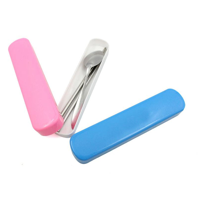 2-Piece Cutlery Set In Slide-Open Rectangular Plastic Case One Dollar Only