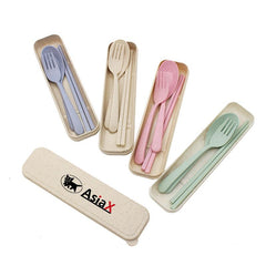 National Day 3-Piece Wheat Fibre Cutlery Set In Case National Day Gifts One Dollar Only