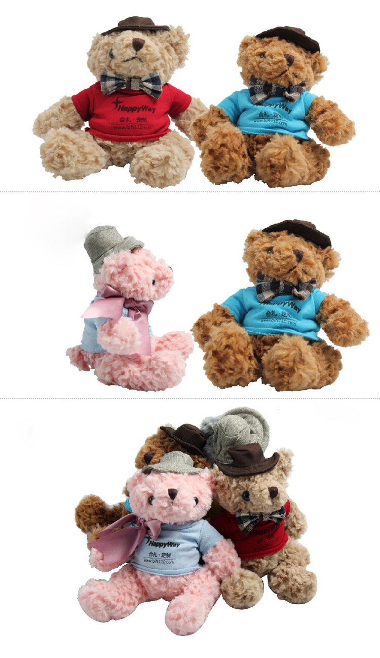 20cm Teddy Bear Plush Toy With T-Shirt And Hat IWG FC One Dollar Only