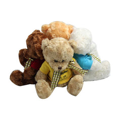 20cm Teddy Bear Plush Toy With T-Shirt And Checkered Ribbon IWG FC One Dollar Only