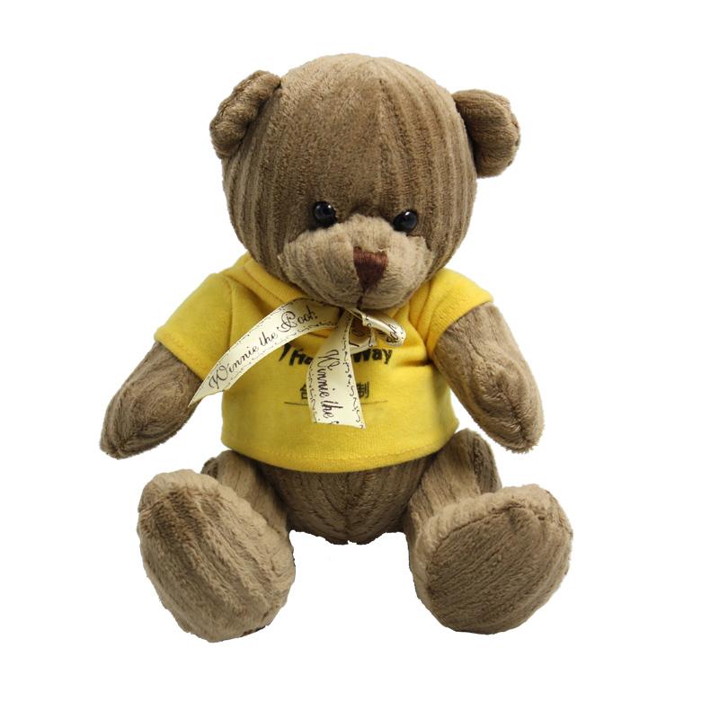 20cm Teddy Bear Plush Toy With Vertical Striped Fur IWG FC One Dollar Only