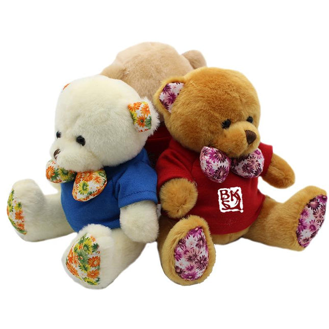 16cm Teddy Bear Plush Toy With Floral Bow Tie IWG FC One Dollar Only