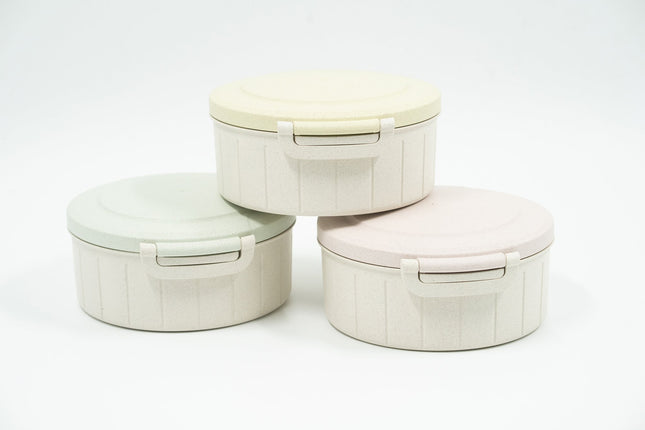 Round Eco Friendly Wheat Straw Lunch Box One Dollar Only
