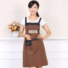 Water-Resistant Apron With Black Shoulder Straps And 2 Front Pockets IWG FC One Dollar Only