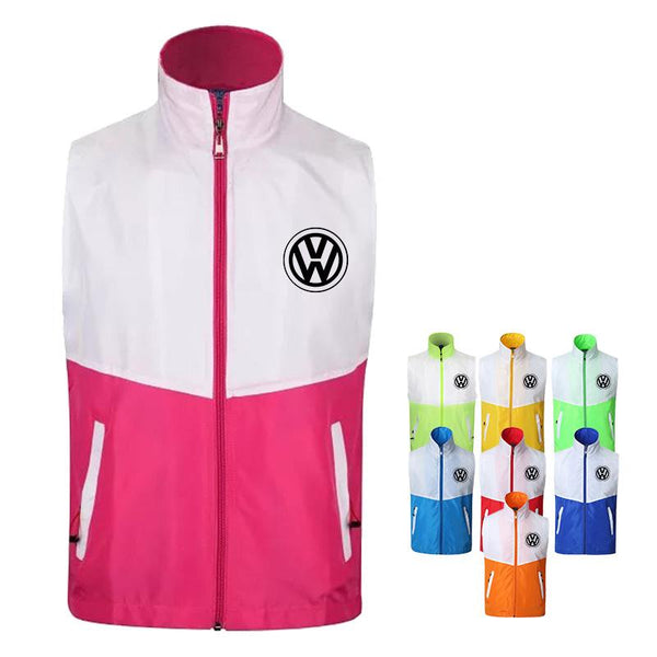 Dual-Coloured Zippered Sleeveless Jacket