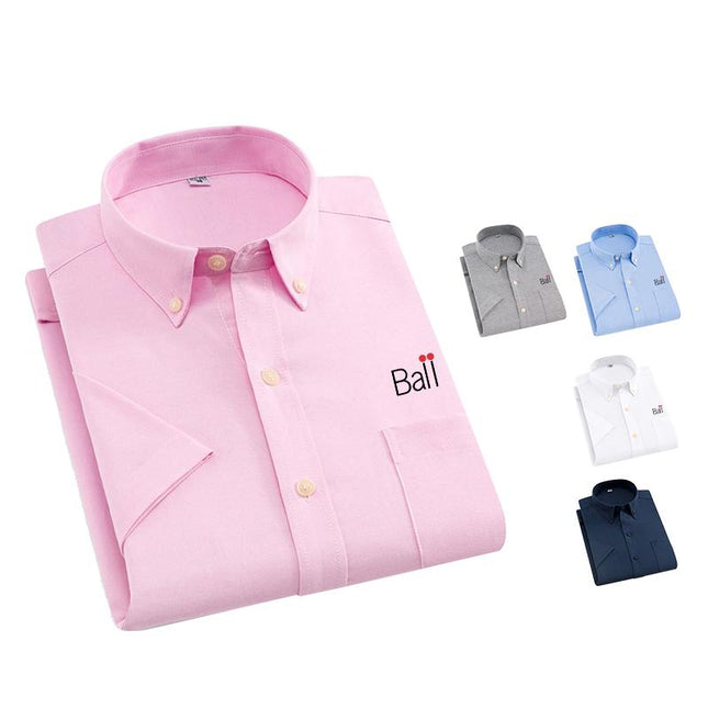 Collared Button-Up Short-Sleeved Shirt with Front Pocket One Dollar Only