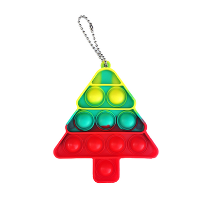 Christmas Tree Fidget Popper Keychain Seasonal One Dollar Only