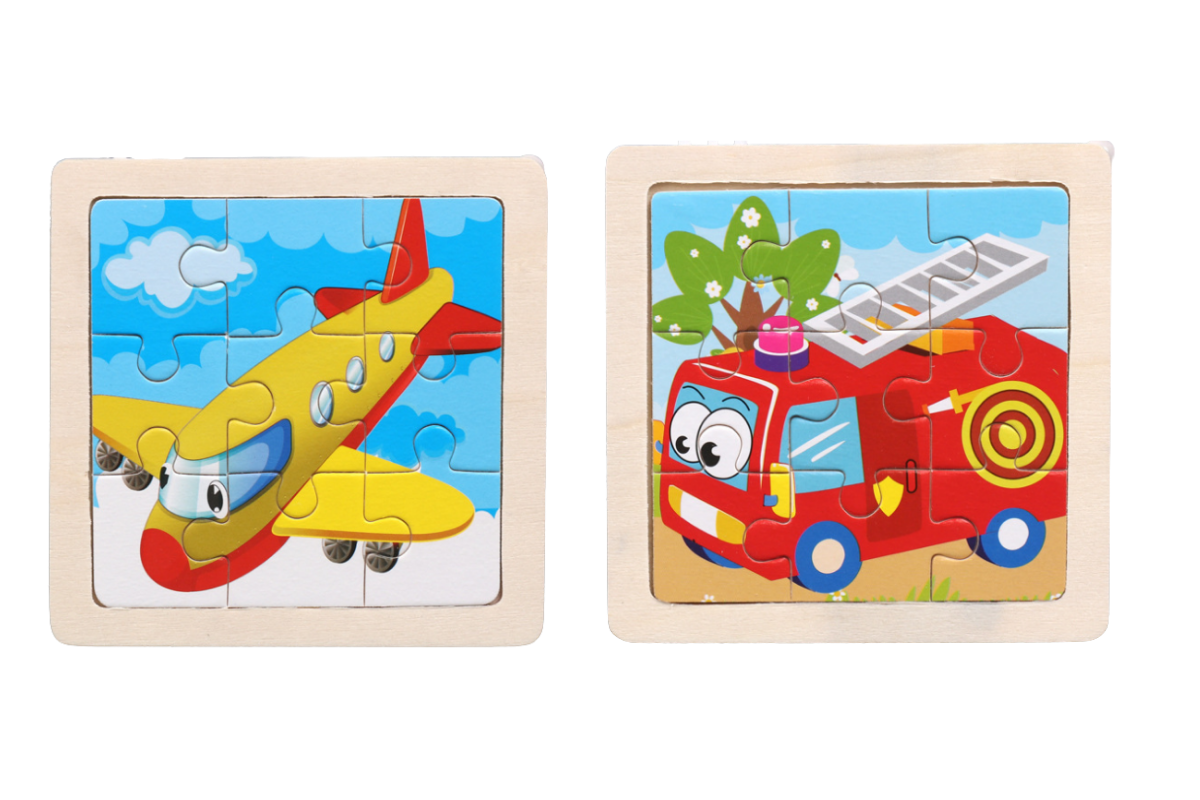 Cartoon Transport Mini Wooden Puzzle Games and Toys One Dollar Only