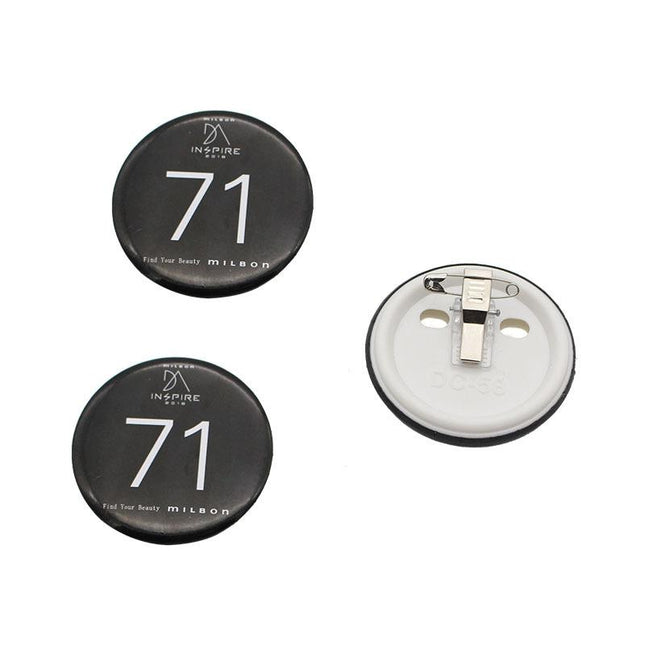 Round Tinplate Brooches IWG FC One Dollar Only
