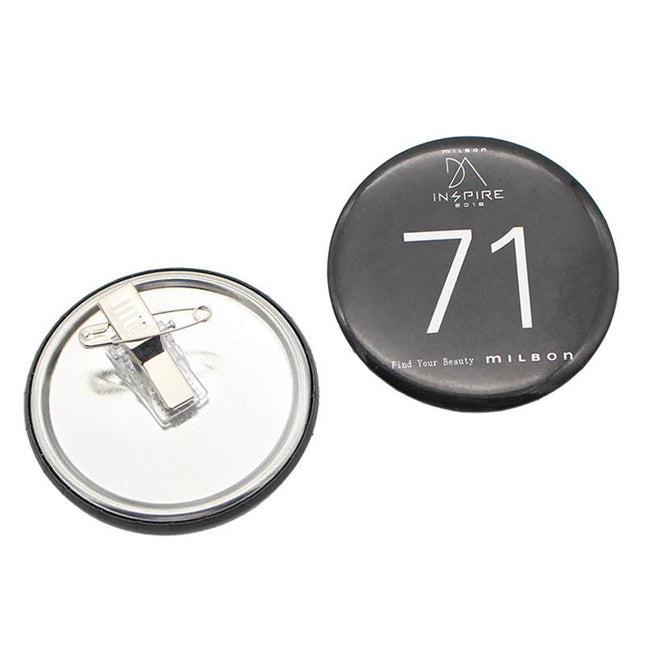 Simple Round Tinplate Brooches IWG FC One Dollar Only