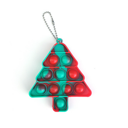 Christmas Tree Fidget Popper Keychain Seasonal One Dollar Only