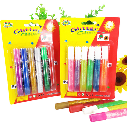 6-Piece Glitter Glue Set Art Craft & D.I.Y One Dollar Only