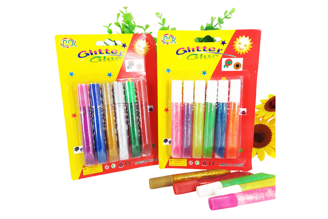 6-Piece Glitter Glue Set Art Craft & D.I.Y One Dollar Only