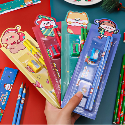 Cartoon Design 5-Piece Stationery Set Everyday Stationery One Dollar Only