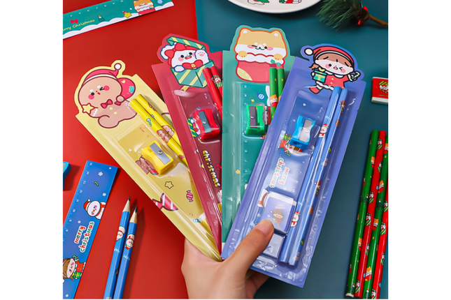 Cartoon Design 5-Piece Stationery Set Everyday Stationery One Dollar Only