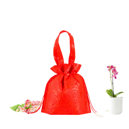 Chinese New Year Solid Colour Non-Woven Drawstring Bag Seasonal One Dollar Only
