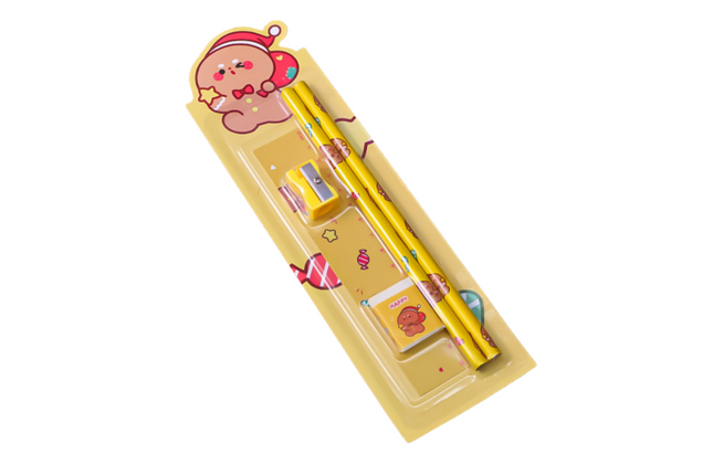 Cartoon Design 5-Piece Stationery Set Everyday Stationery One Dollar Only