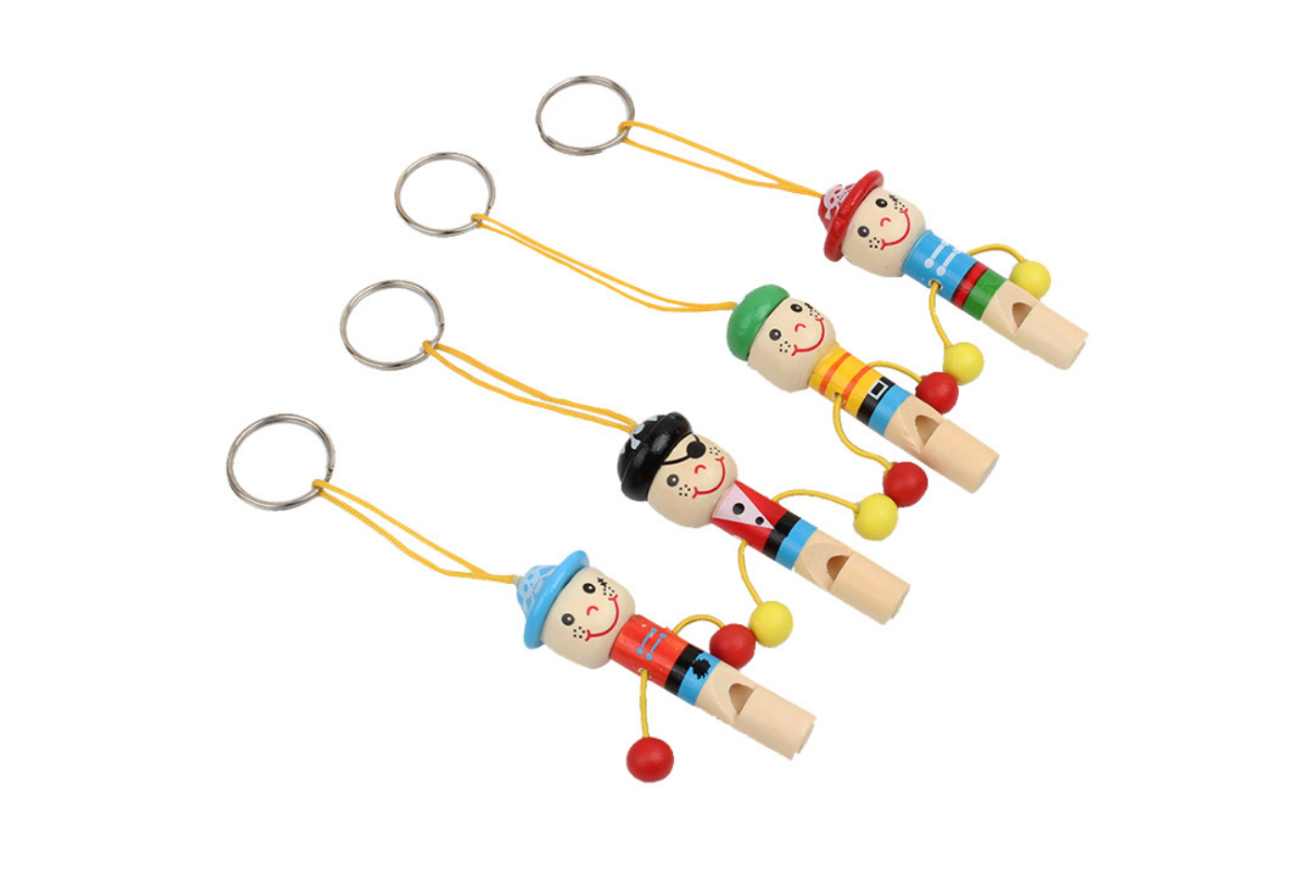 Wooden Mini Whistle Keychain Games and Toys One Dollar Only