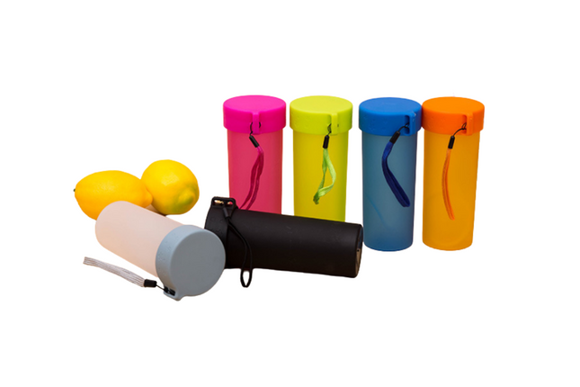 Frosted Plastic Water Bottle with Lanyard Drinkware One Dollar Only