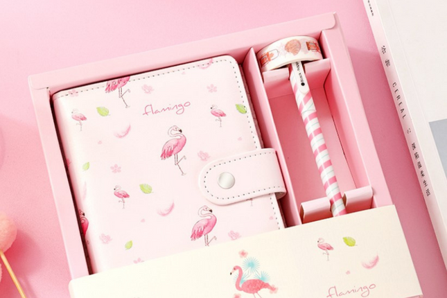 Flamingo Theme Gift Box Stationery Set One Dollar Only