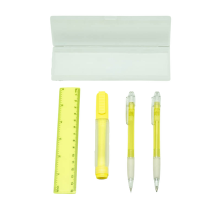 4pc Stationery Set with Hard Cover Pencil Case Stationery Set One Dollar Only