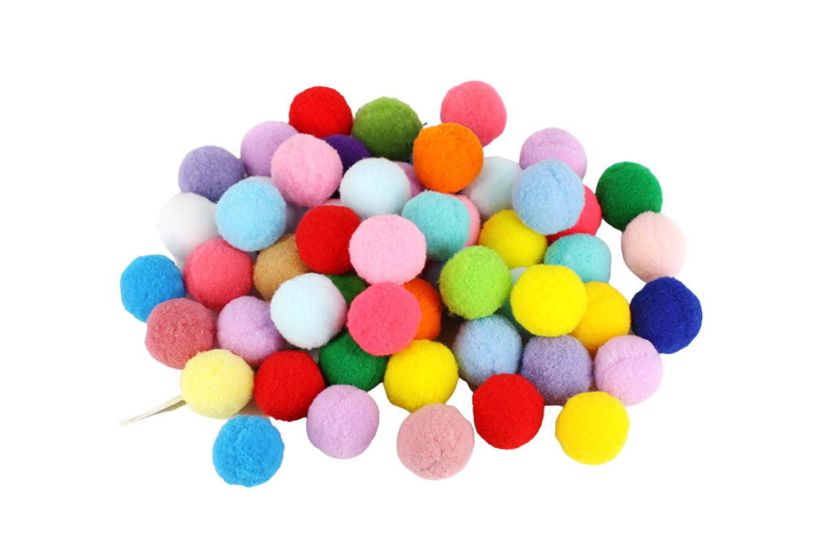 Multi-Colour Polyester Plush Ball Art Craft & D.I.Y One Dollar Only