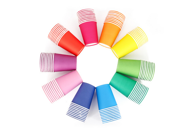 Colourful Paper Cups (10pcs) Art Craft & D.I.Y One Dollar Only