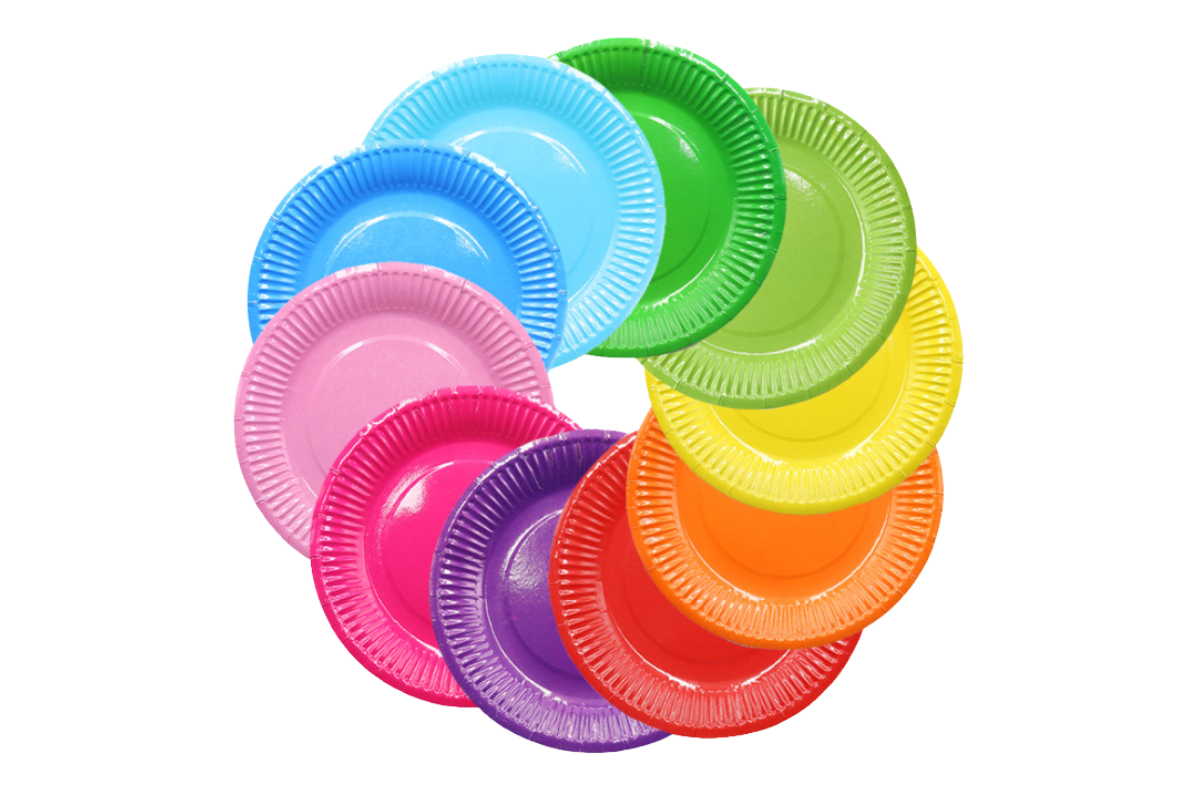 Colourful Paper Plates Party Supplies One Dollar Only
