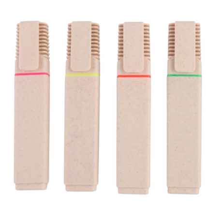 Set of 4 Wheat Straw Highlighters Everyday Stationery One Dollar Only